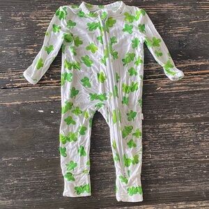 Charming Clover Print Kids Footie